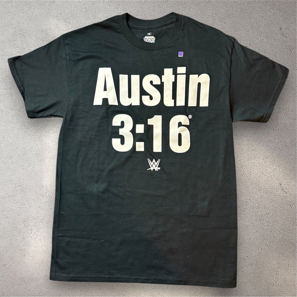 WWE Legends Stone Cold Steve Austin 3:16 Black Graphic T-Shirt Mens Medium